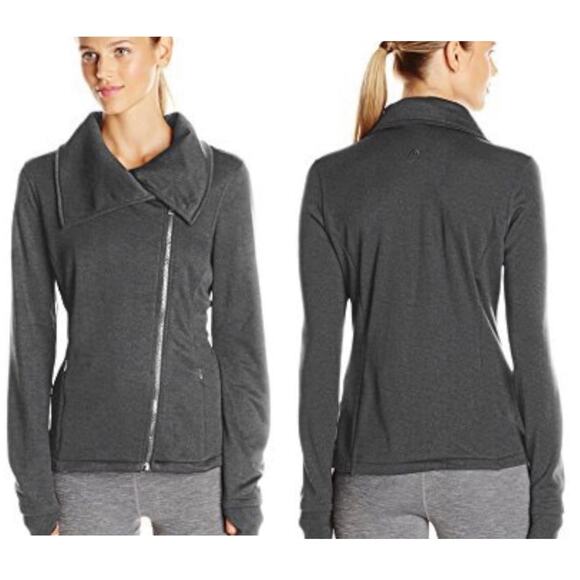 HEAD On The Move Moto Jacket XS Gray Asymmetrical Zip Athleisure Tennis Active - Picture 1 of 8